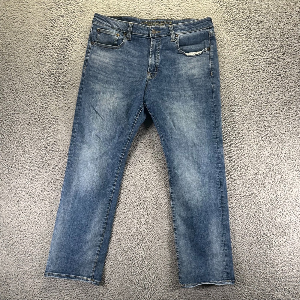 American Eagle Outfitters Jeans Mens 36x30 Blue Cotton Denim Straight Leg Faded